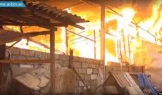 Sabirabad bazarında yanğın söndürülüb