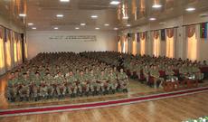 Gənc zabitlərin xidmətə qəbulu ilə bağlı hərbi hissədə tədbir keçirilib