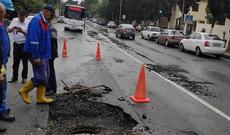 Biləcəridə yol çökdü