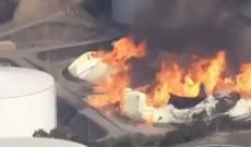 ABŞ-da neft bazasında yanğın - VİDEO