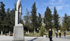 Azərbaycan Prezidenti İlham Əliyev Kürdəmir rayonuna səfərə gəlib