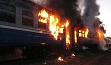 Gürcüstanda sərnişin qatarında yanğın