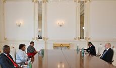 Azərbaycan Prezidenti İlham Əliyev Cənubi Afrika Respublikası Milli Assambleyasının sədrini qəbul edib