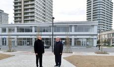 Prezident İlham Əliyev Bakı Ağ Şəhərin Mərkəzi Park Kvartalında tikinti, abadlıq işləri və Ofis binasında yaradılan şərait ilə tanış olub
