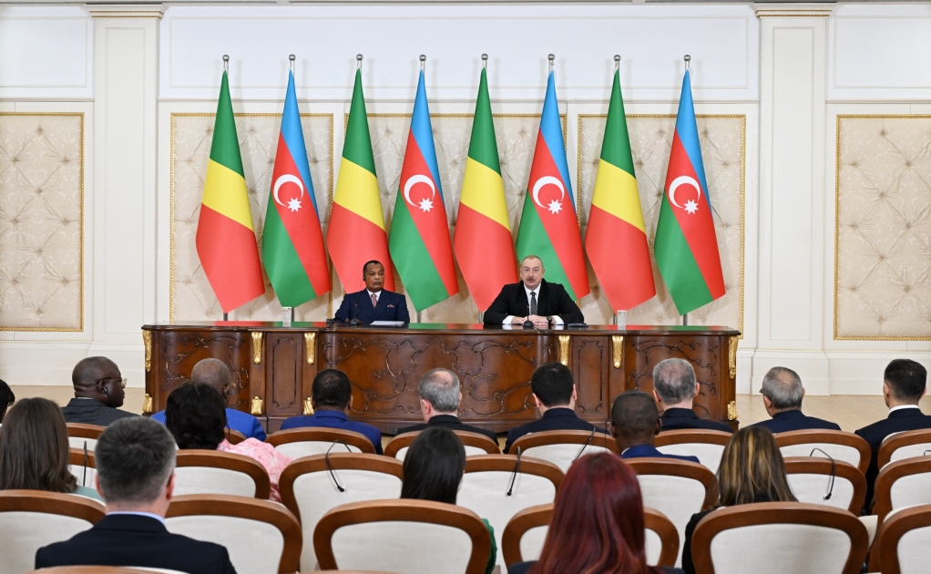 Azərbaycan və Konqo prezidentləri mətbuata bəyanatlarla çıxış ediblər