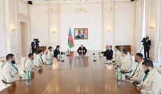 Prezident İlham Əliyev Paris Yay Olimpiya Oyunlarında medal qazanmış Azərbaycan idmançılarını və onların məşqçilərini qəbul edib