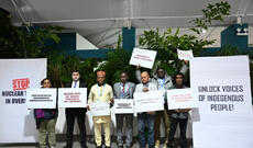 COP29 çərçivəsində müstəmləkə ərazilərinin nümayəndələri yerli xalqların hüquqlarının kütləvi pozulması əleyhinə etiraz aksiyası keçirib