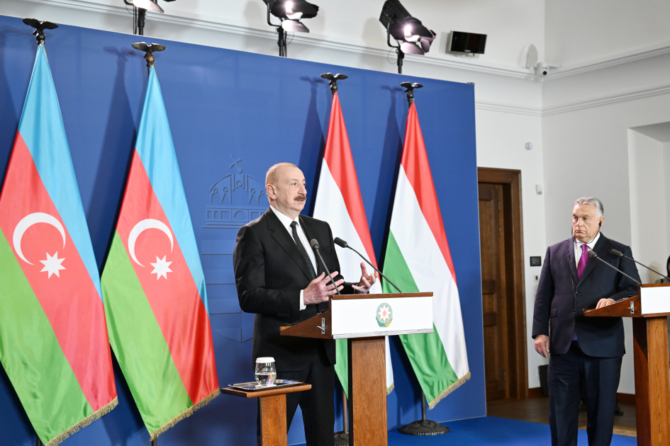 Azərbaycan Prezidenti İlham Əliyev və Macarıstanın Baş naziri Viktor Orban mətbuata bəyanatlarla çıxış ediblər