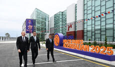 Prezident İlham Əliyev Yevlax Olimpiya İdman Kompleksinin açılışında iştirak edib