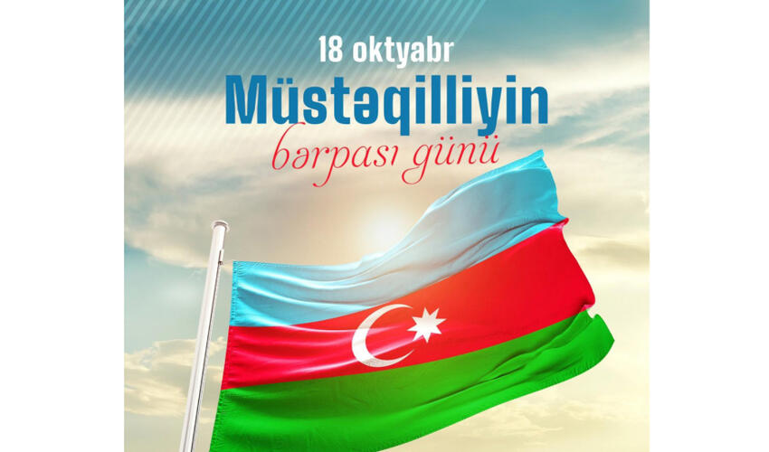 Azərbaycanın dövlət müstəqilliyinin bərpasından 34 il ötür
