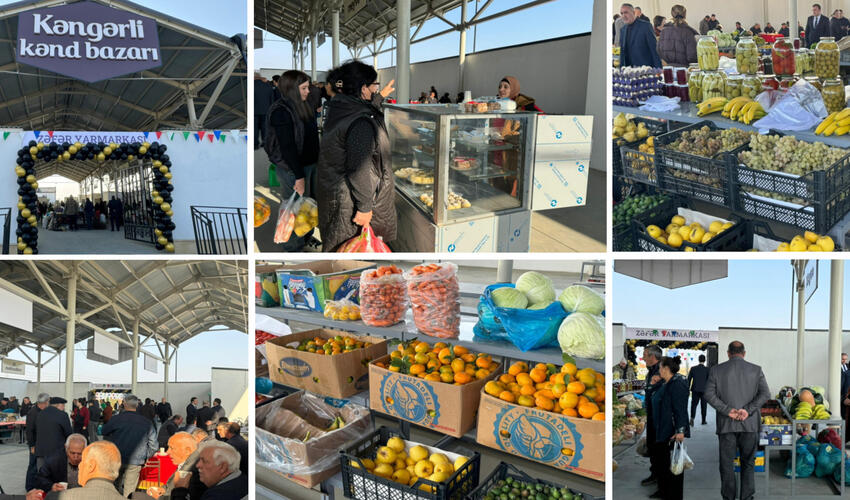 Ağdamın Kəngərli kəndində bazarın açılışı olub, Zəfər yarmarkası keçirilib