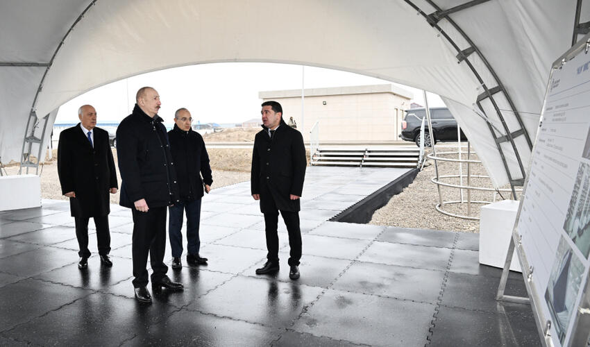 Prezident İlham Əliyev Sumqayıt Sənaye Parkında polipropilen və laminatlı kisə istehsalı müəssisəsinin təməlini qoyub