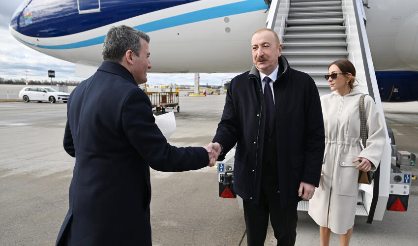 Prezident İlham Əliyev Almaniyaya səfərə gəlib