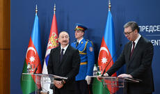 Azərbaycan Prezidenti İlham Əliyev və Serbiya Prezidenti Aleksandar Vuçiç mətbuata bəyanatlarla çıxış ediblər