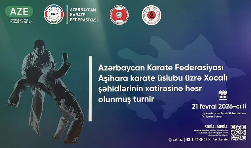 Xocalı şəhidlərinin əziz xatirəsinə həsr olunmuş Aşihara karate üslubu üzrə turnir təşkil olunub
