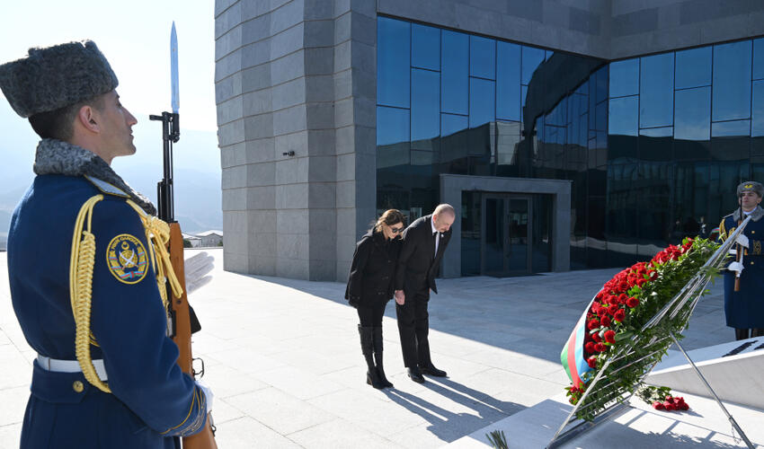 Prezident İlham Əliyev Xocalı Soyqırımı Memorialının açılışında iştirak edib