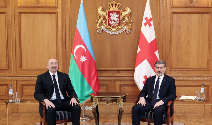 Azərbaycan Prezidenti İlham Əliyevin Gürcüstanın Prezidenti Mixeil Kavelaşvili ilə təkbətək görüşü olub