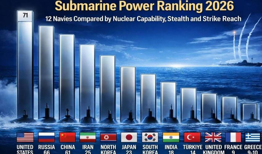 2026-cı il qlobal sualtı qayıq gücü reytinqi məlum olub