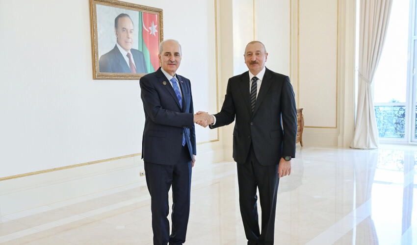 Prezident İlham Əliyev Türkiyə Böyük Millət Məclisi sədrinin rəhbərlik etdiyi nümayəndə heyətini qəbul edib
