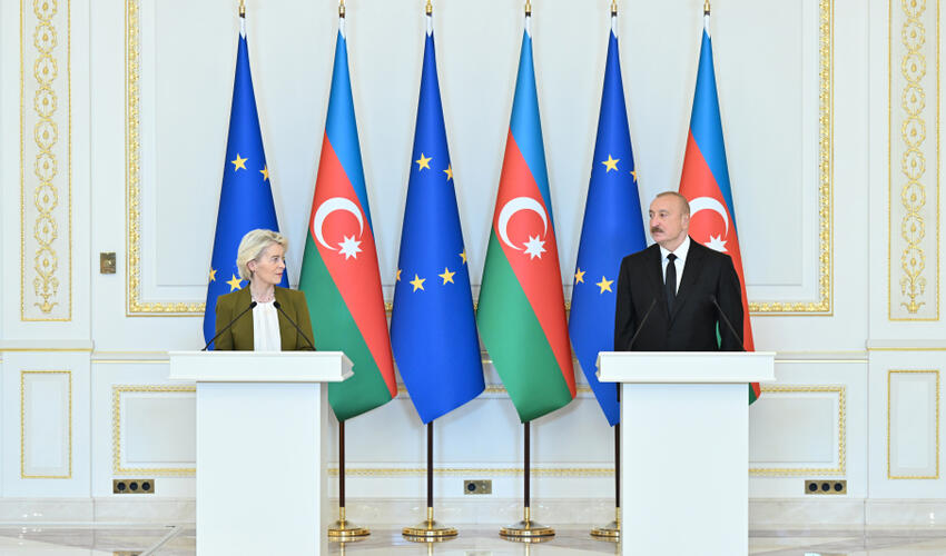 Prezident İlham Əliyev və Avropa Komissiyasının Prezidenti mətbuata bəyanatlarla çıxış ediblər
