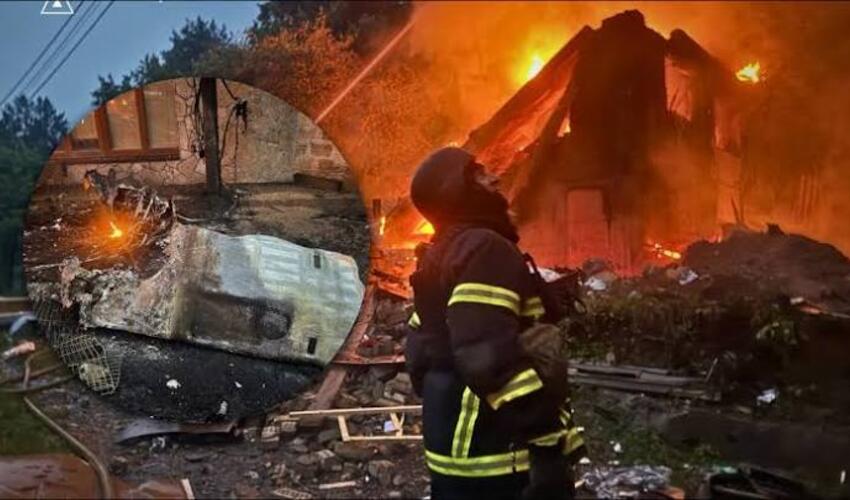 Kiyev bölgəsinə gecə hücumu: raket və dron zərbələri beş rayonda güclü dağıntılara səbəb olub