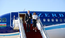 Prezident İlham Əliyev Qırğızıstana dövlət səfərinə gəlib
