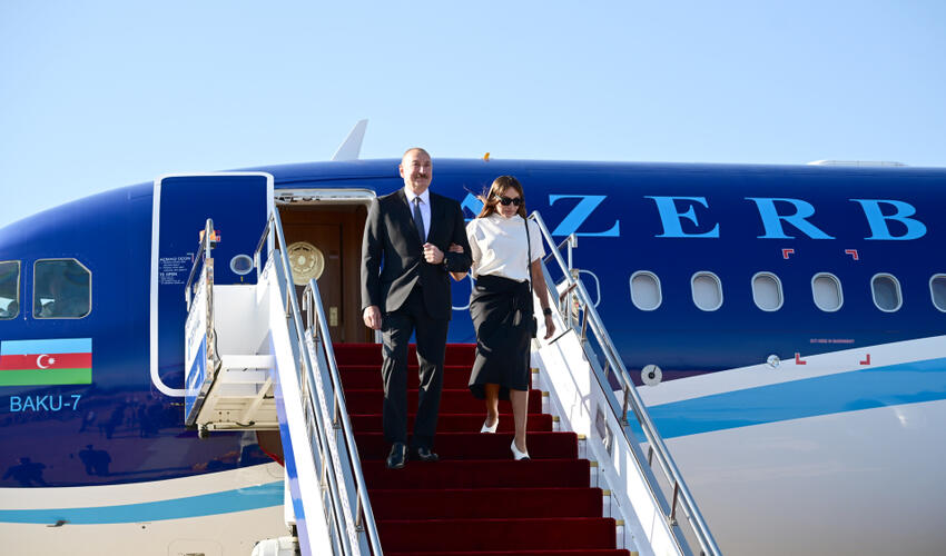 Prezident İlham Əliyev Qırğızıstana dövlət səfərinə gəlib