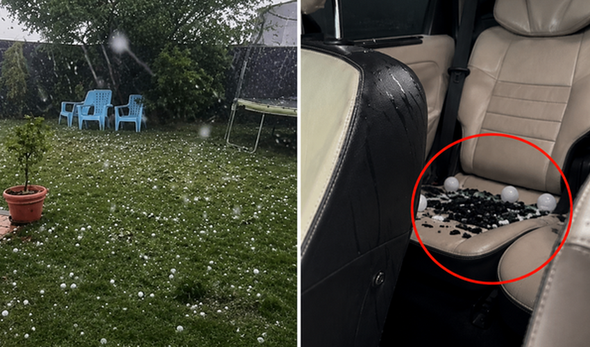 Fransa şiddətli fırtınaya məruz qalıb, tennis topu boyda dolu yağıb