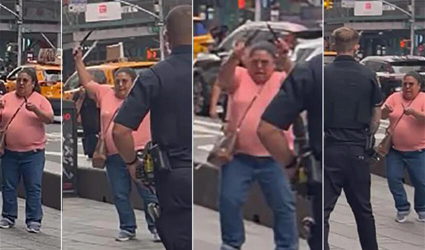 Nyu-Yorkda polis bıçaqla insanlara hücum edən qadını güllələyib