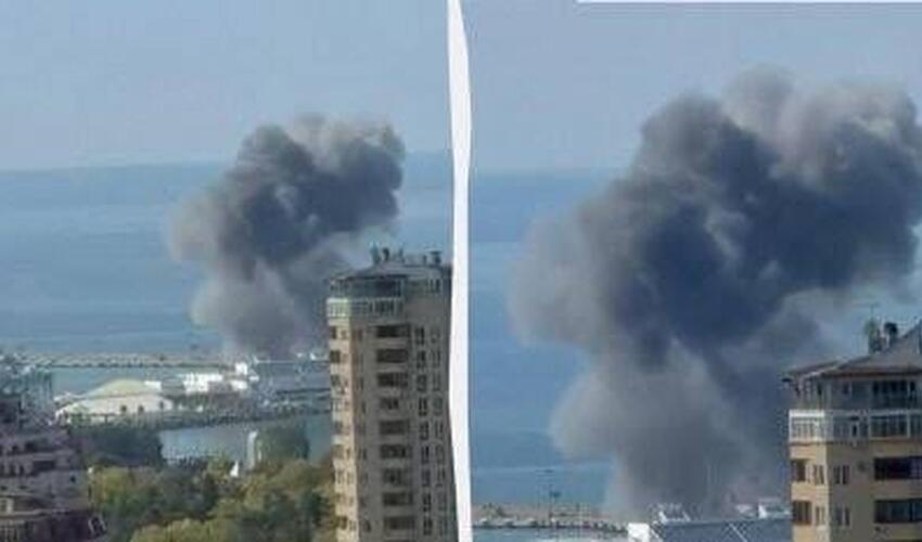 Soçi sahilinə pilotsuz qayıqlar hücum edib, yanğın başlayıb