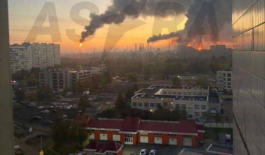 Moskva və Moskva vilayətinə hücum: Anbarlar və Neft Emalı Zavodları yanır