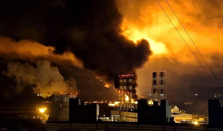 Dron hücumundan sonra Sankt-Peterburq neft yükləmə limanında güclü yanğınlar baş verib