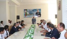 Masallı  RİH başçısı   Rafil Hüseynov  ali məktəblərə qəbul olmuş tələbələrlə görüşüb -FOTO