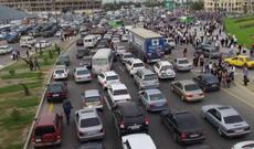 Bakının bu yollarında böyük tıxac yarandı