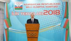 İlham Əliyev 2018-ci ilin idman yekunlarına həsr olunan mərasimdə iştirak edib