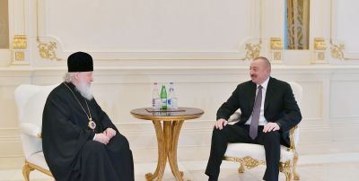 İlham Əliyev Rusiyanın patriarxı ilə görüşdü